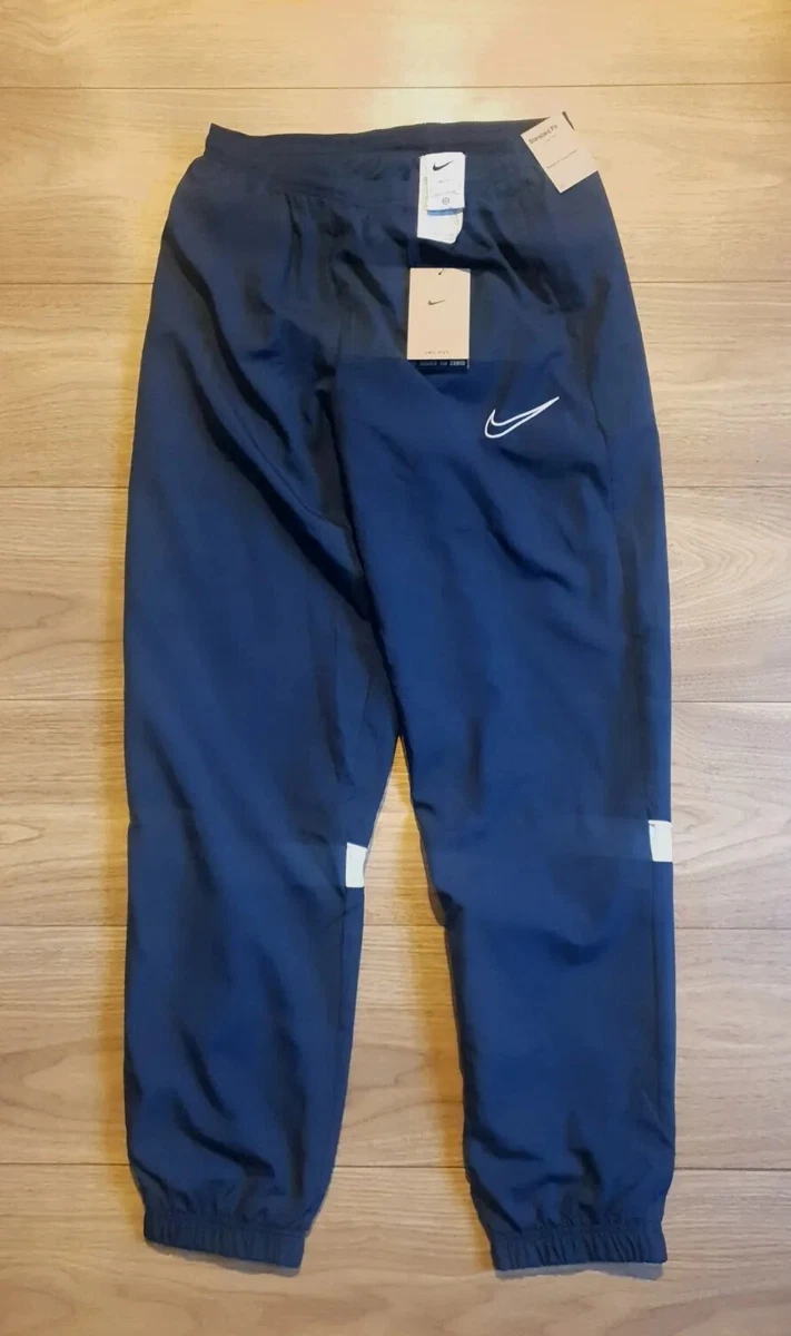 Nike Dri Fit Bottoms Mens Small S Navy Blue Logo Regular Track Pants NEW BNWT