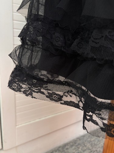 Abito INFLUENCE a strati nero pizzo midi cocktail ballo matrimonio cinturino manica UK 14 - Foto 7 di 18