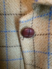 Bianca Tweed Jacket Lemon Tweed Leather Buttons Pure New Wool Immaculate 40 L 14