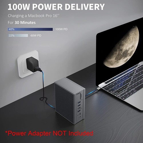 Docking Station USB C 3.2 - INTPW 16 in 1 Docking Station per laptop per MacBook M1 - Foto 8 di 8