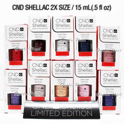 Limited LARGE CND Shellac Gel Polish BIG SIZE 0.5oz 15ml Pick ANY Color Base Top