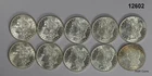 ORIGINAL CHOICE BU HALF ROLL (10 COINS) 1886 MORGAN SILVER DOLLAR FLASHY! #12602