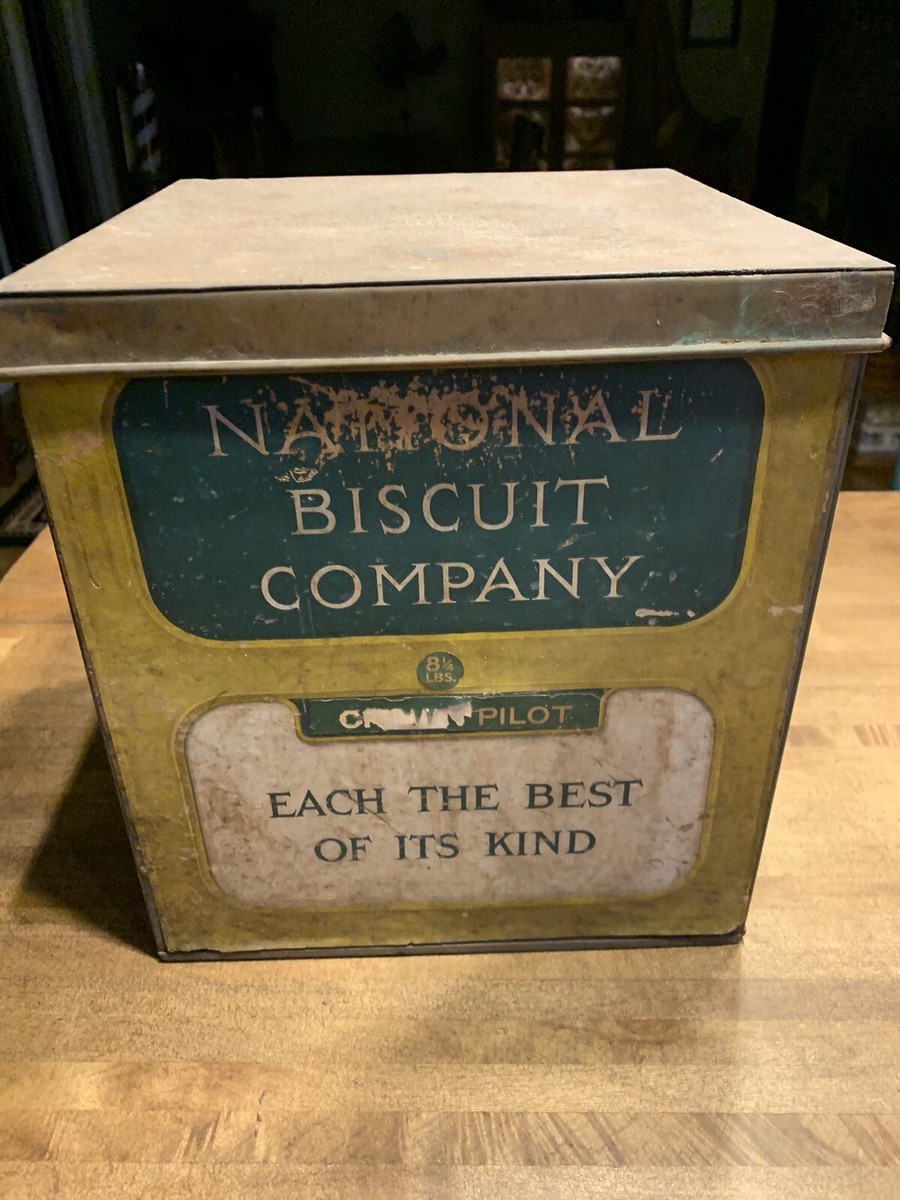 Antique National Biscuit Company Tin Box - Advertising - Country