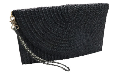 COMMA Bag Women's ONE SIZE Clutch Straw Snap Button Black