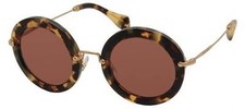 Brand New  Authentic Miu Miu Sunglasses - SMU 13NS - 7S0/0A0 - BROWN RED