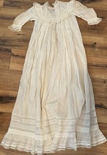 Antique Christening Gown For French Bebe Or German Bisque Doll / Early Doll 689