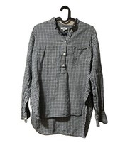 Madewell Gingham Popover Shirt Top Tunic Black White Cotton Oversized Small