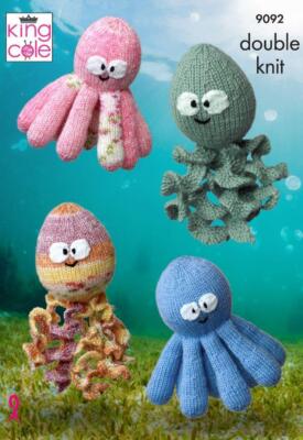 King Cole DK Strickanleitung Ocotopus und Tintenfisch Spielzeug 9092