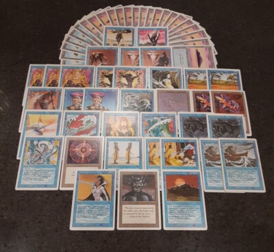 MTG Magic ALL REVISED BLUE DECK Island Fish Counterspell Control Magic Clone OOP