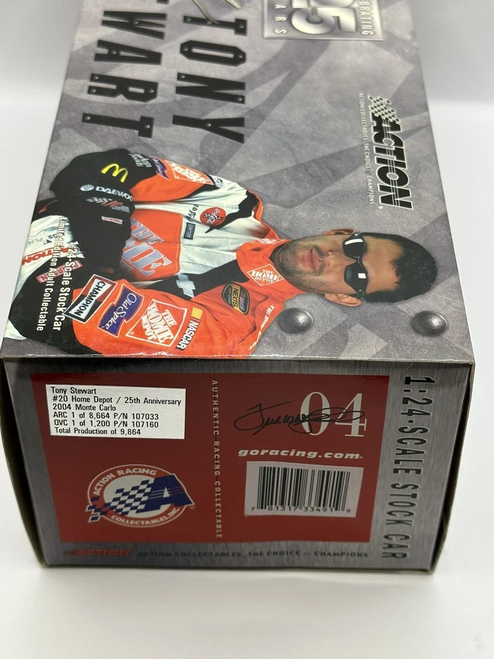 Tony Stewart #20 2004 Home Depot 25 aniversario '04 Monte Carlo 1:24 Diecast NASCAR Foto 2 de 2