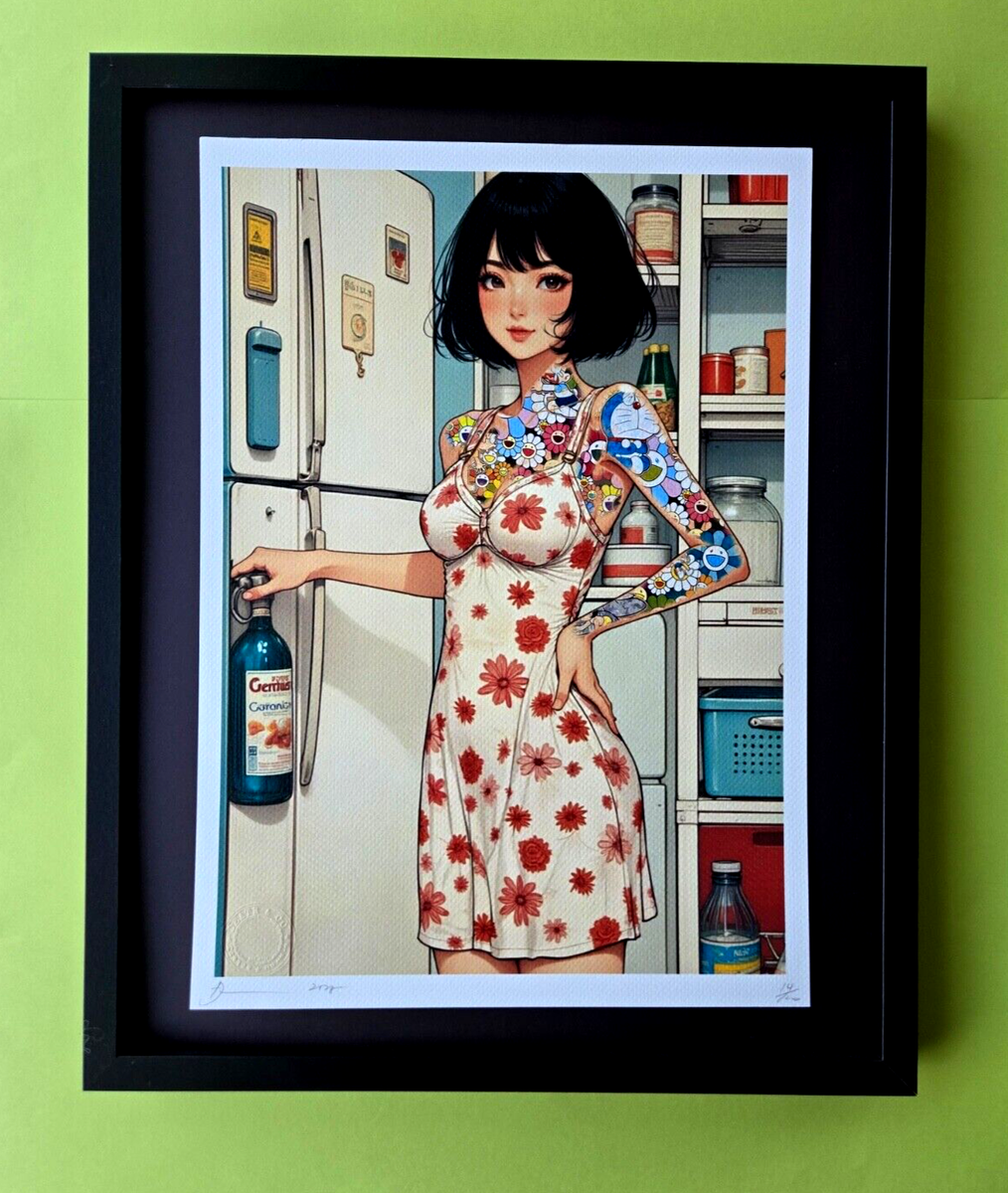 Death NYC LG Framed 16x20in Pop Art Original Certified Asian