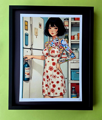 Death NYC LG Framed 16x20in Pop Art Original Certified Asian