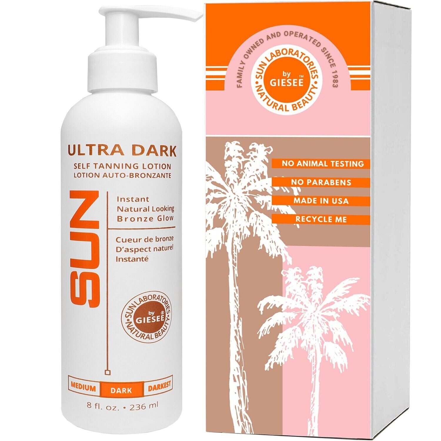 Sun Laboratories By Giesee Ultra Dark Self Tanning Lotion - Organic Self Tanner