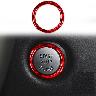Red Carbon Engine Start Stop Push Button Trim Ring For Toyota Supra A90 2019 UP