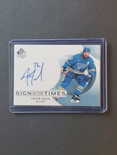 2024-25 SP Authentic Justin Faulk Sign of the Times Auto #SOTT-JF Blues