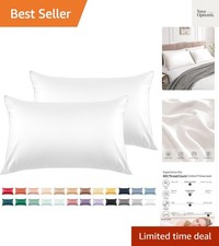 Cotton Pillow Cases Standard Size Set of 2, 600 Thread Count Pillowcases 20x2...