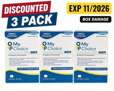 3 Pack My Choice Emergency Contraceptive 1.5mg Exp 11/2026 Discount