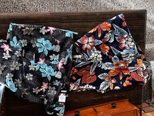 Set Of 2 Hurley Stretch Fit Hawaiian Button Shirt Large Floral Travel