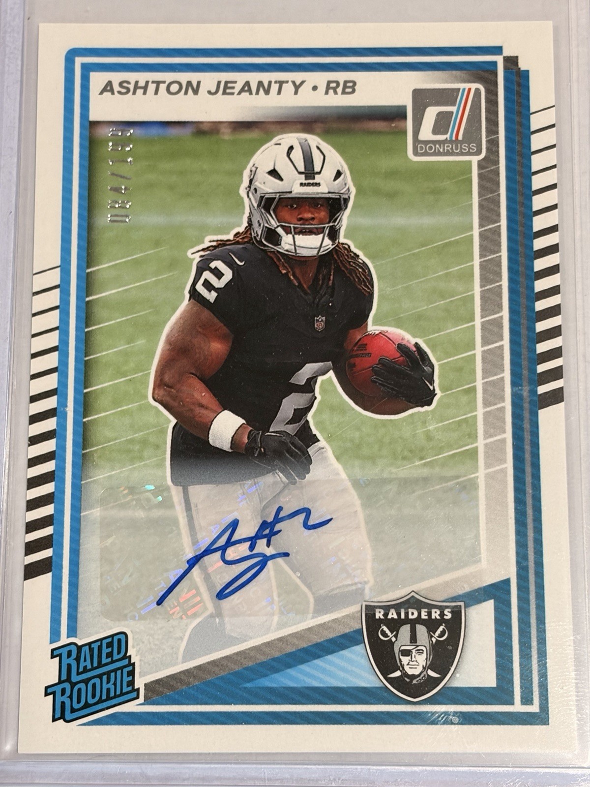 2025 Panini Donruss #305 Ashton Jeanty Rated Rookie Auto /199 Raiders RC