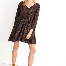 Madewell Womens XS Crinkle Georgette V-Neck Babydoll Dress Whimsygoth Fairy
