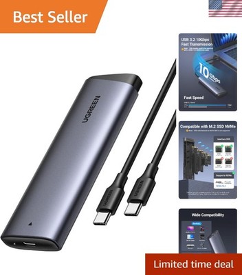 M.2 NVMe SSD Enclosure 10Gbps USB 3.2 Gen 2 10 Gbps to NVME M-Key/B+M Key Sol...