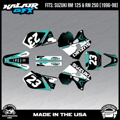 Graphics Kit for SUZUKI RM125 RM250 (1996-1998) RM 125 250 Evader - Teal