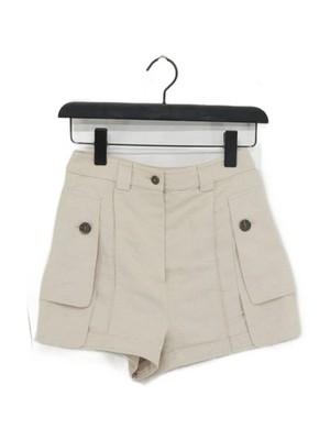 Jil Sander Damen Shorts UK 6 Creme Leinen mit Baumwolle Mom