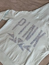 Victoria's Secret PINK light blue zip up hoodie Size L Dated 01/2013