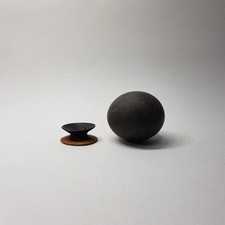 Natural Black Oval Stone with Smooth Surface - Healing Decor