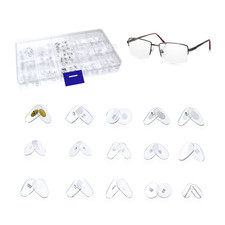 150 Pairs Eyeglass Repair Kit Clear Transparent Nose Pads - 15 Different Styles
