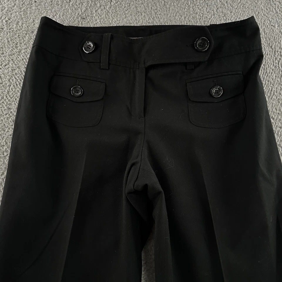 Calça Ann Taylor Feminina Preta Tamanho 4 Ajuste Assinatura Trabalho Carreira Mistura de Poliéster - Imagem 2 de 4