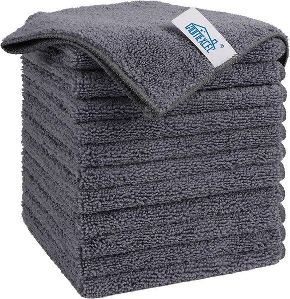 Homexcel 12 StüCk MikrofasertüCher ReinigungstüCher Putzlappen 30 X 30 Cm Grau-image