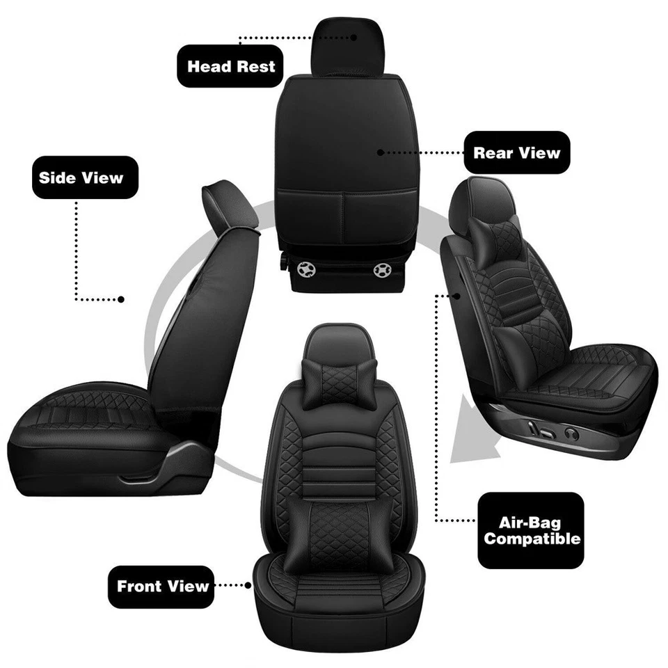 Fundas de asiento de auto delanteras + traseras para Dodge Challenger Charger SXT RT 5 asientos Foto 3 de 4