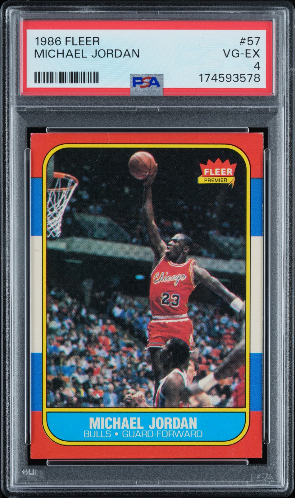 1986 FLEER #57 MICHAEL JORDAN PSA 4