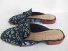 NYDJ Women's Tillie Blue Leopard Denim Mules Bow Slip On Shoes Loafers 8.5 New — photo 5