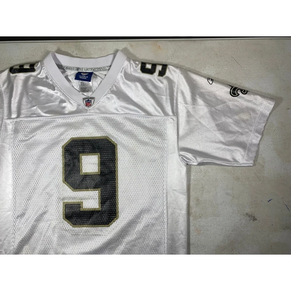 Kids Drew Brees New Orleans Saints Reebok NFL Football Jersey White Size L 14-16 - Image 4 of 4