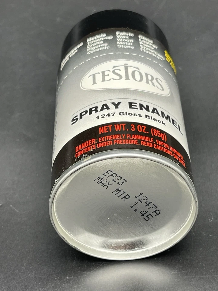 Testors 1247 spray negro brillante 3 OZ Foto 4 de 4