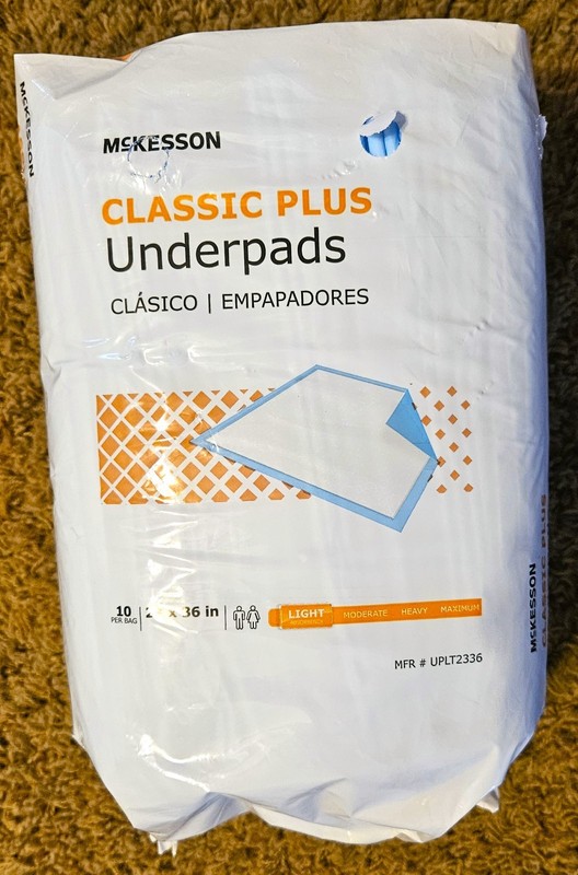 20 McKesson Classic Plus Underpads 23x36 Light Absorbency (10 Count/Pkg, 2 pkg)