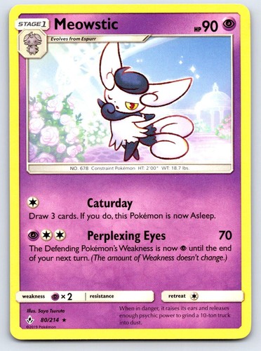 Meowstic 80/214 Rare Unbroken Bonds Pokemon