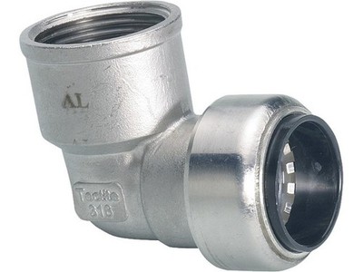 Edelstahl-Steckfitting Übergangswinkel 90° (i/IG) 22 x 3/4''