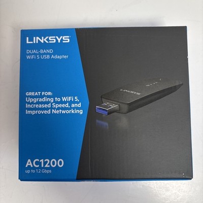 Linksys WUSB6300 Dual-Band AC1200 Wireless USB 3.0 Adapter - Black