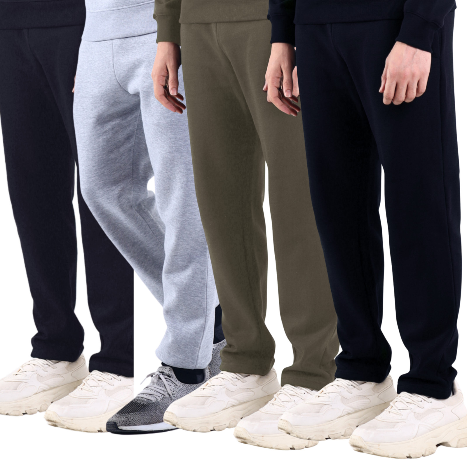 Polar Hombre Pantalón de Chándal Dobladillo Abierto Informal Gimnasio Pantalón