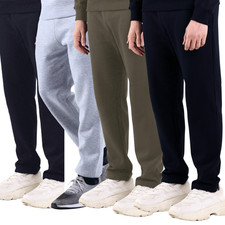 Mens Fleece Jogging Bottoms Open Hem Casual Tracksuit Pant Gym Trouser Sweatpant