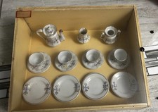 Vintage Showcase box With Children  s Tea Pot Set Inside