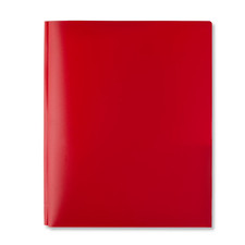 Pen+Gear 3-Prong 2-Pocket Poly Folder, Red