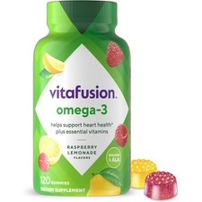 vitafusion Omega-3 Gummy Vitamins, Berry Lemonade Flavor Vitamins 1 , 120 Count