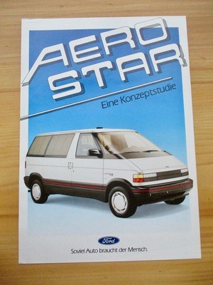 PROSPEKT FORD  PROTOTYP STUDIE CONCEPT CAR AERO STAR  9/1987 2S DEUTSCH 1003 2
