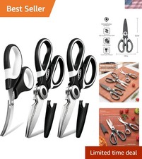 Food Grade Kitchen Scissors All Purpose 3 Pack - Heavy Duty Stainless Steel C...