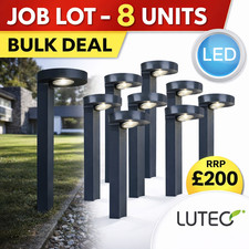 Lot of 8 Solar Post Lights Bollard Driveway Path Lights RRP £400! Dimmable