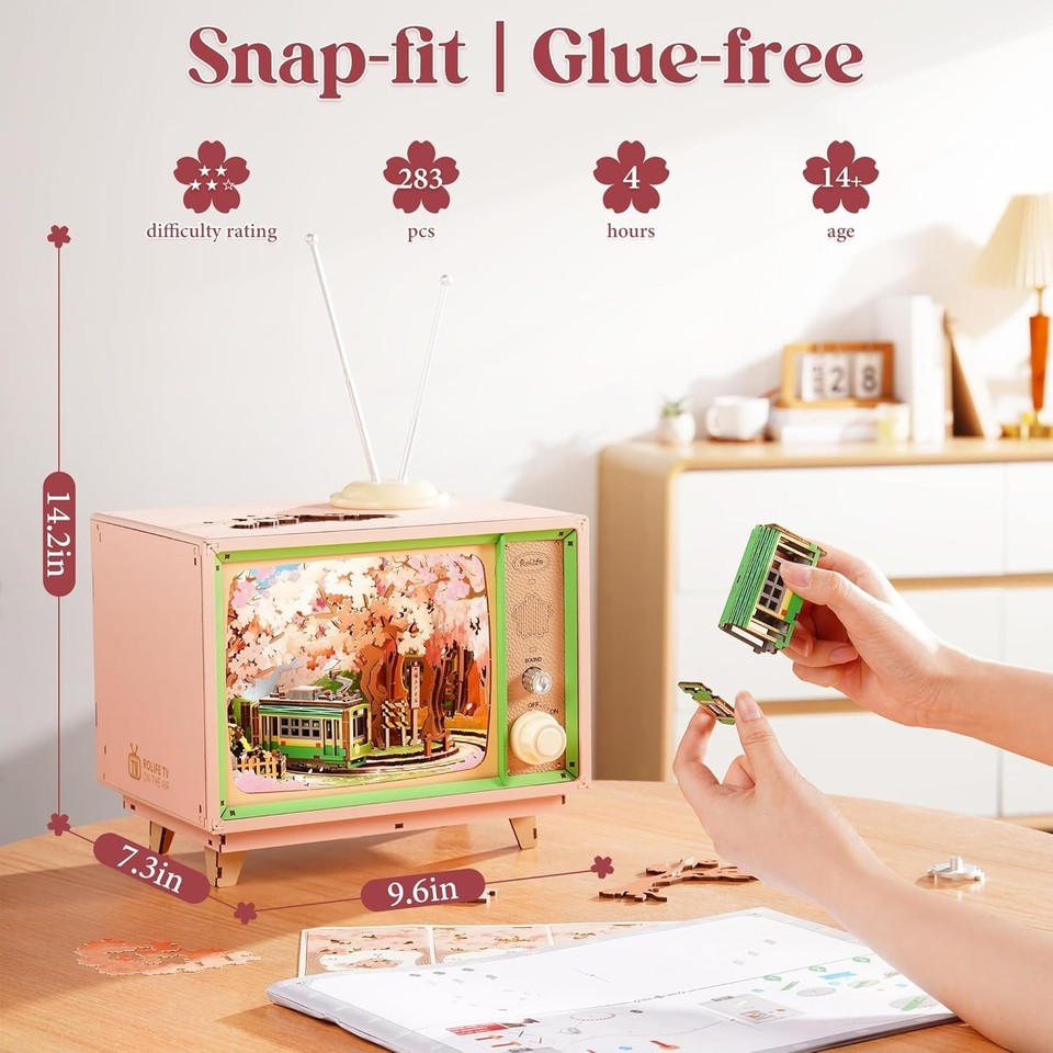 Rolife Model Kits Music Box Sakura Dreamy Tour DIY Miniature House Kit